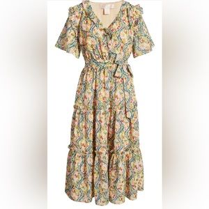 NWT Rachel Parcell floral chiffon wrap dress
